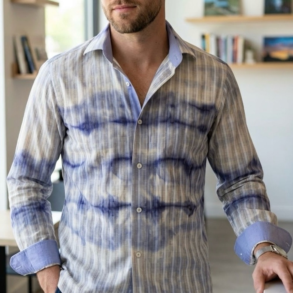 Cotton Reel Vintage Y2K Tie Dye Button Down Shirt Artistic Retro Cyber Indie